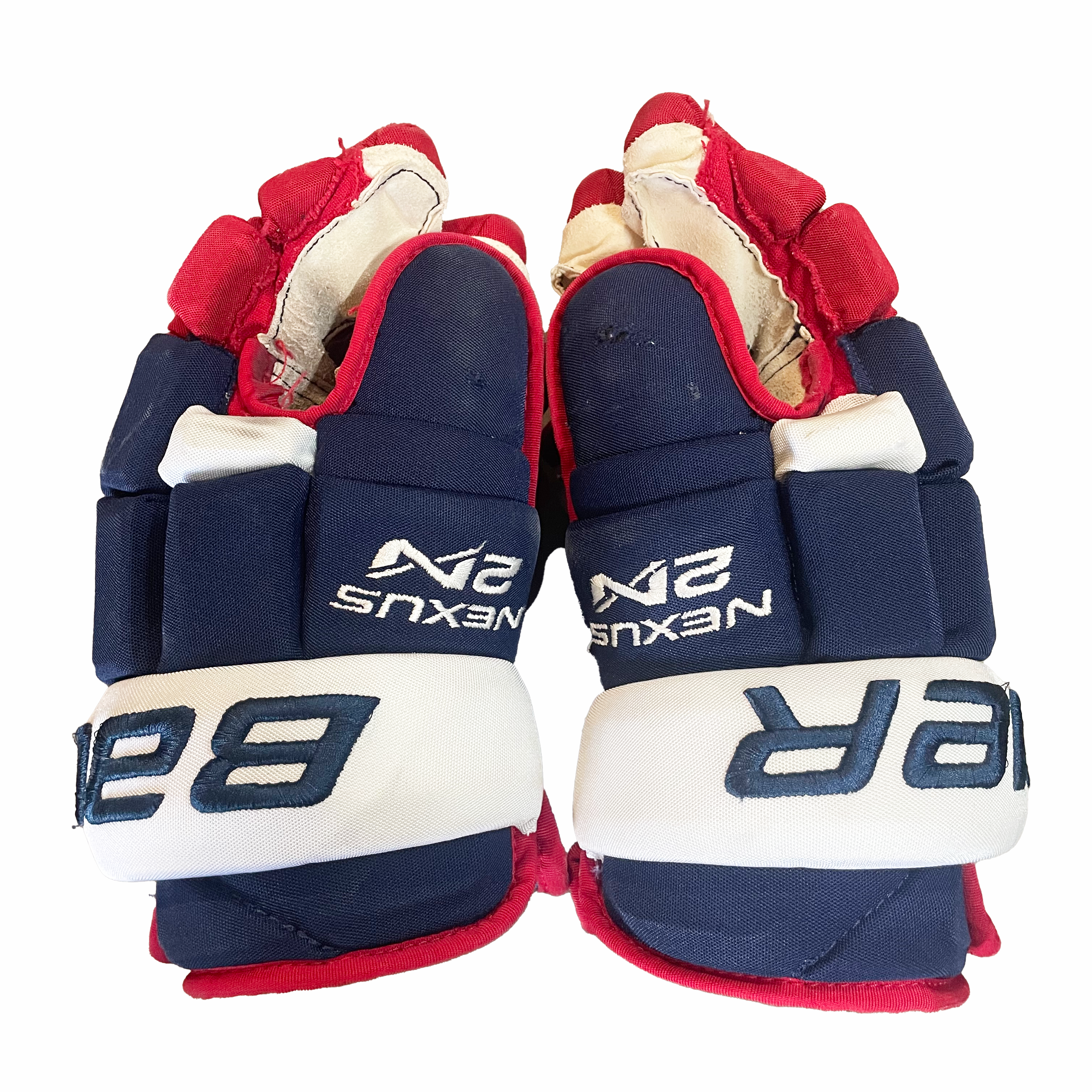 Bauer Nexus 2N - Gants NCAA Pro Stock d'occasion (bleu marine/rouge/blanc)